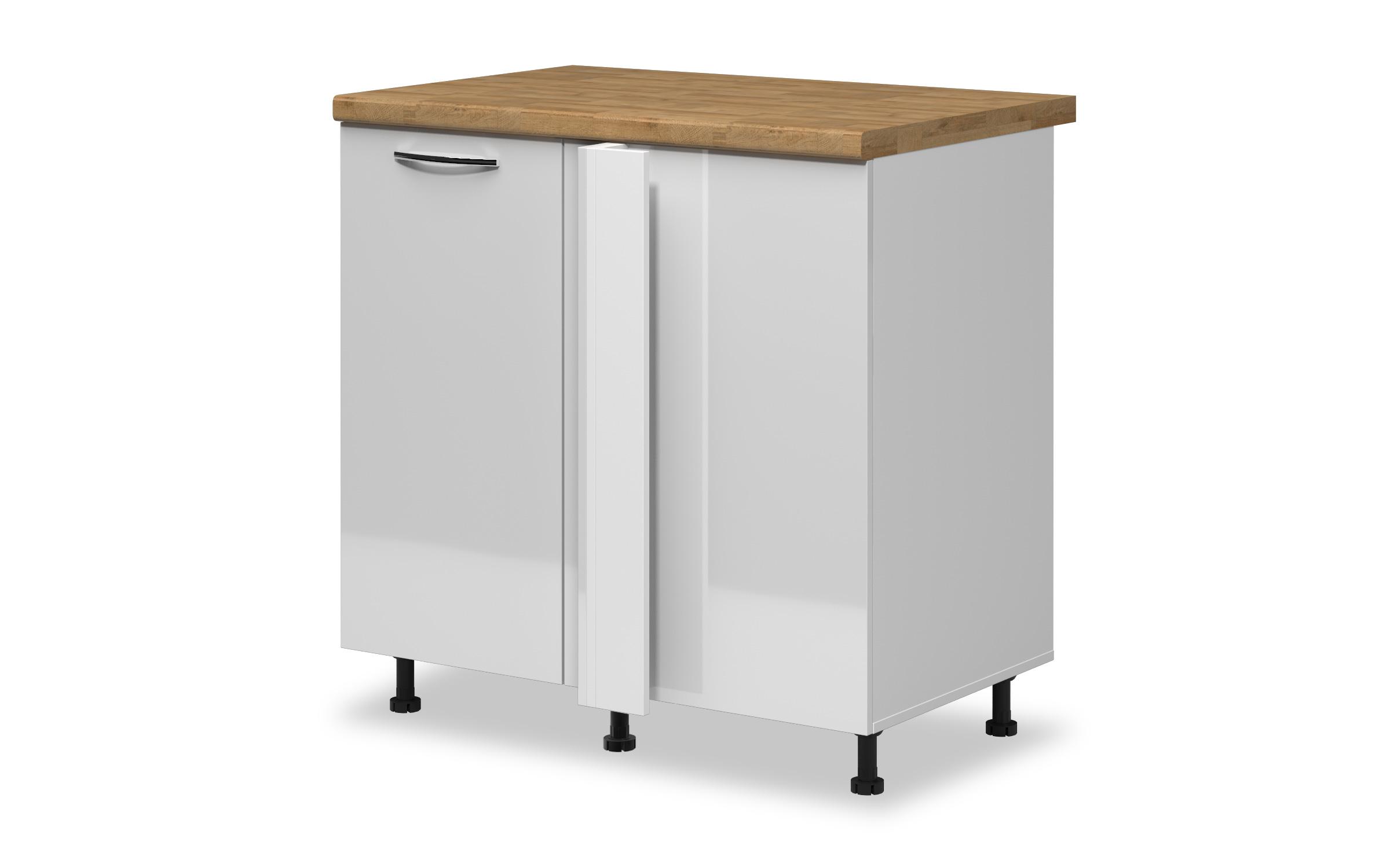 Corner kitchen cabinet Dakota 17 right, white gloss  1